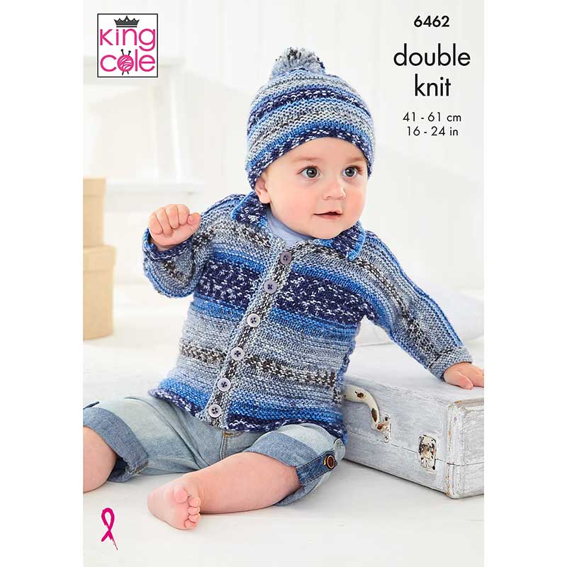 Cardigans and Hat knitted in King Cole Baby Fjord DK