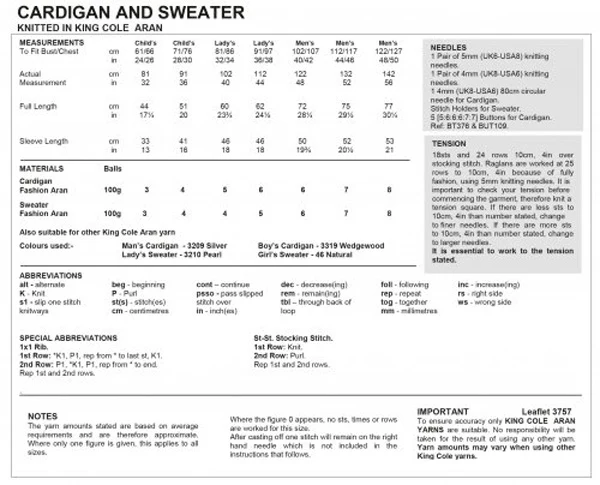 Cardigans and Sweaters in King Cole Fashion Aran - Digital Version 3757 - Image 2