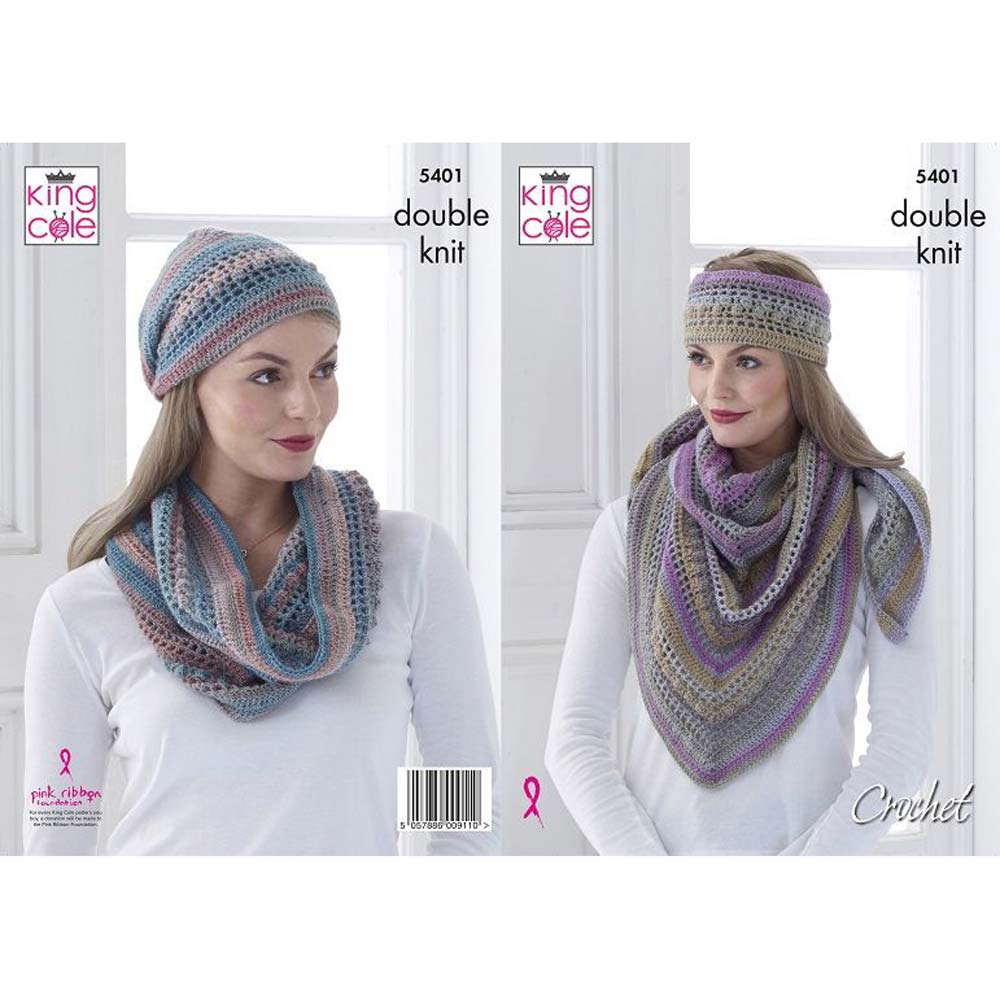 Shawl, Cowl & Hat in King Cole Riot Dk