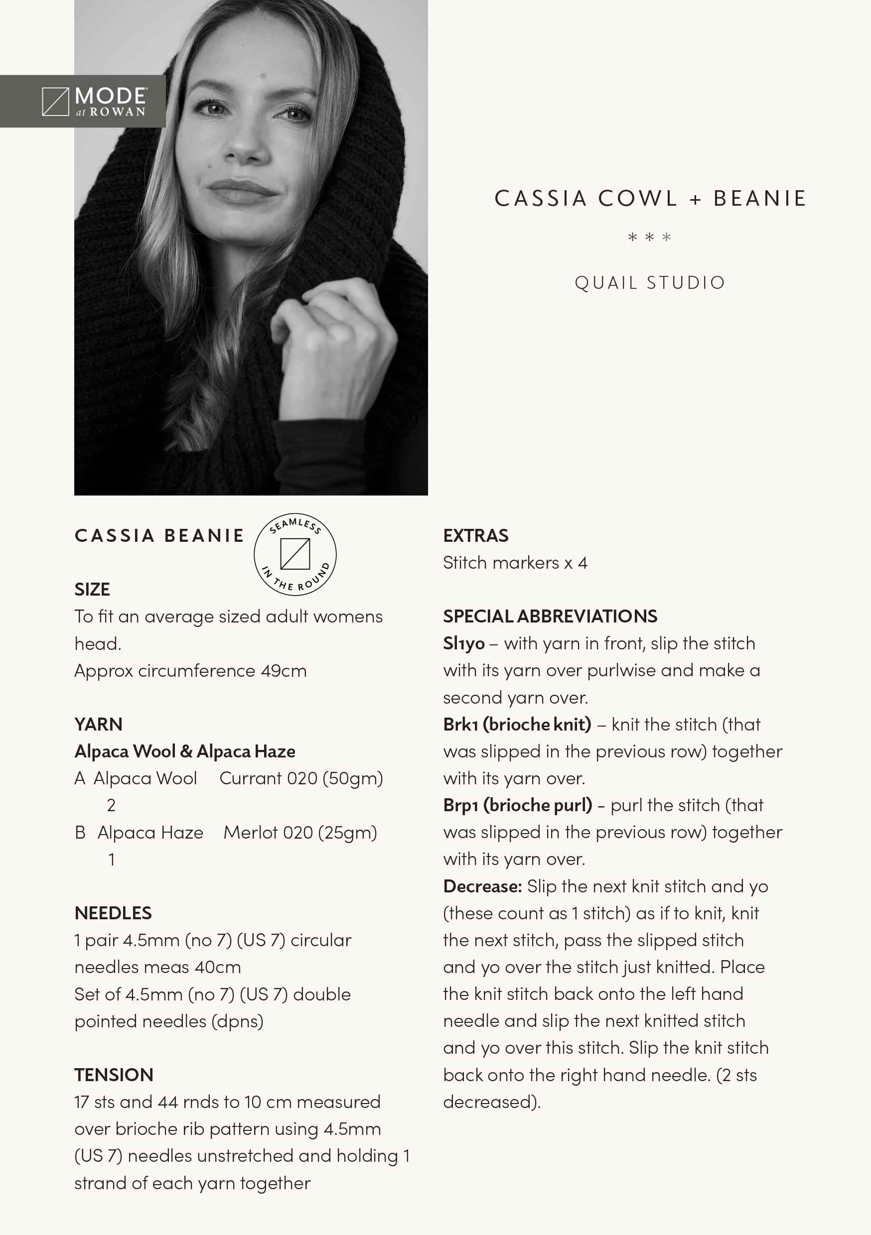 Cassia Cowl & Beanie in Mode Alpaca Wool & Alpaca Haze - Digital Version MIP70-M - Image 5