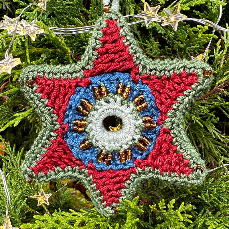 Celestial Star Beaded Christmas Decoration Pattern by Jane Crowfoot - Exclusive to Black Sheep Wools - Digital Version - Image 4
