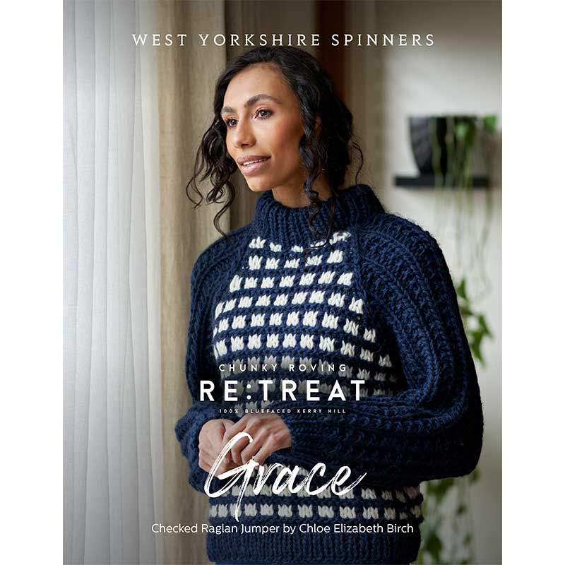Grace Checked Raglan Jumper in West Yorkshire Spinners ReTreat - Digital Version WYS0185