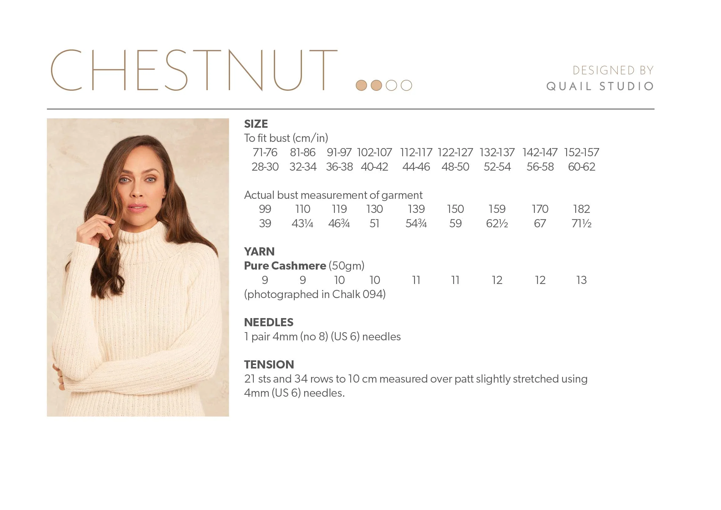 Chestnut Sweater in Rowan Pure Cashmere - Digital Version RTP002-0009 - Image 2