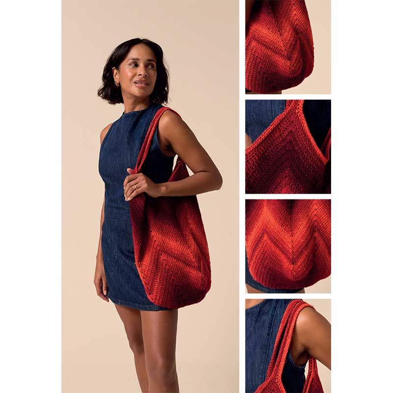 Chevron Glow Crochet Tote in Sirdar Jewelspun Ombre Aran - 10928 - Image 4