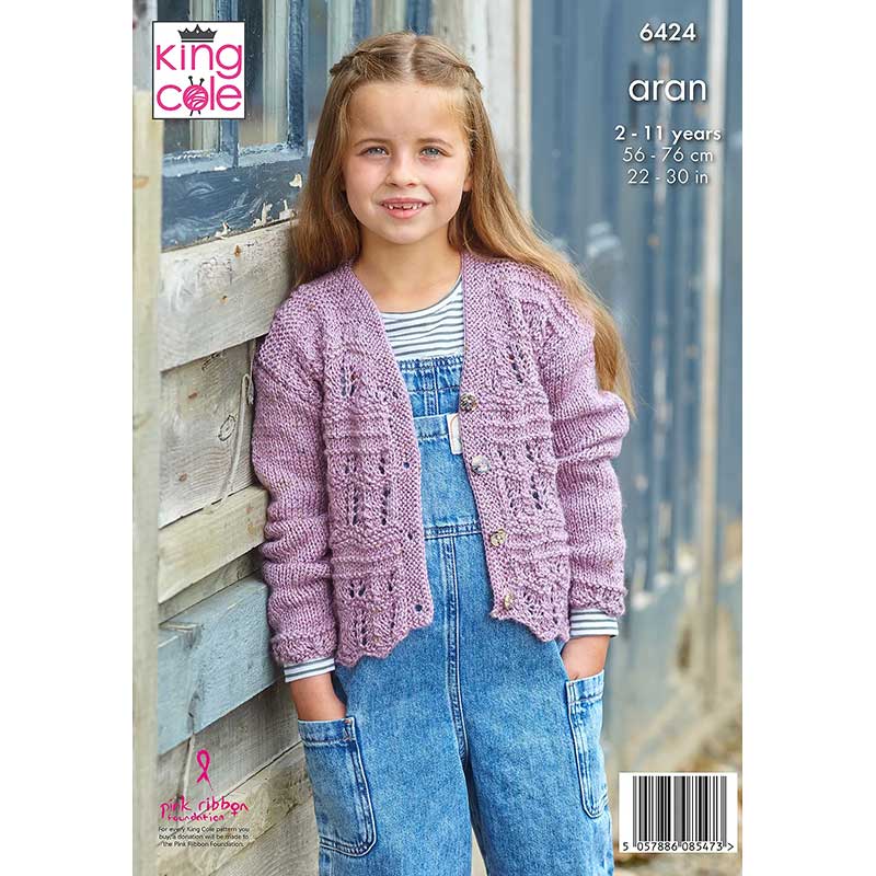 Children's Cardigans knitted in King Cole Homespun Aran - Image 3