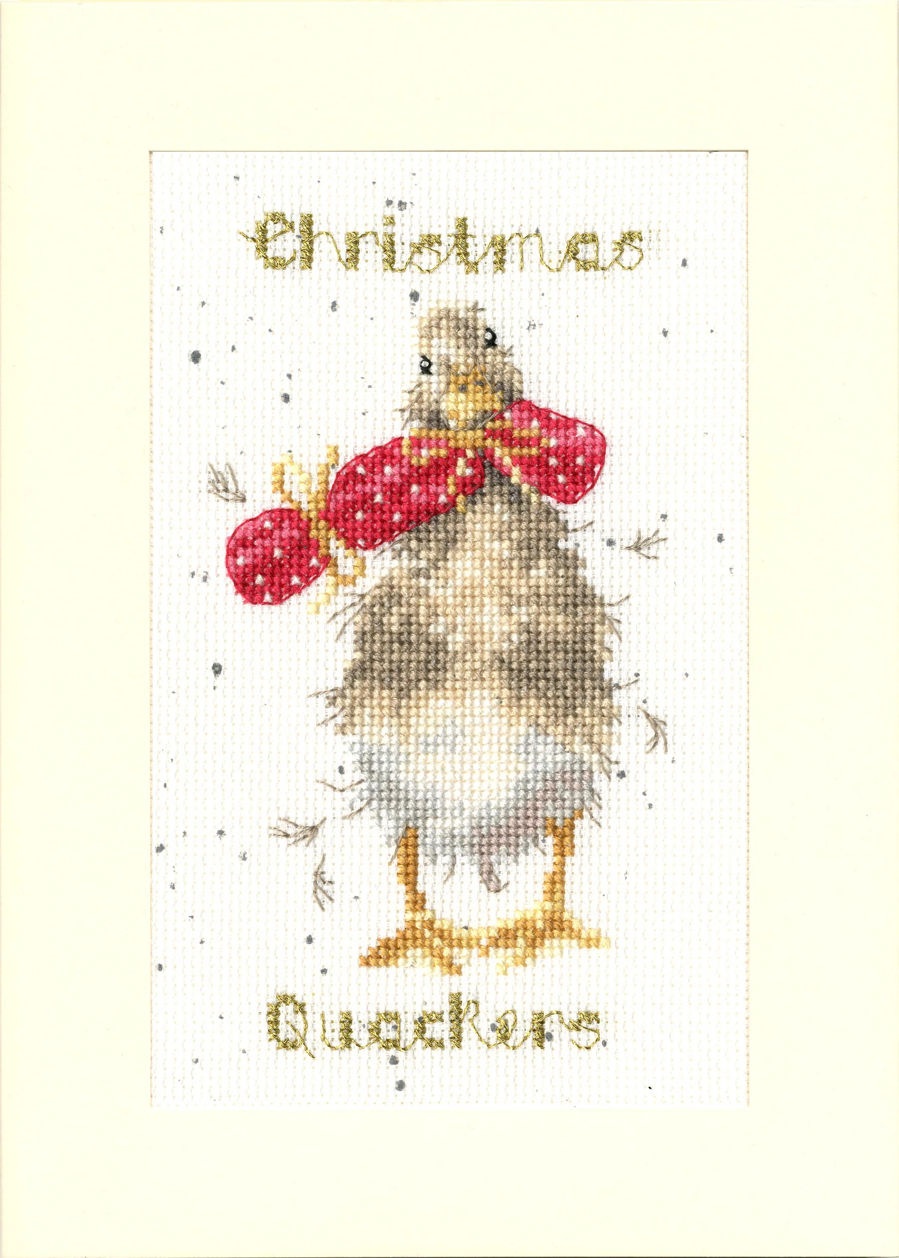 Christmas Quackers Christmas Card Cross Stitch Kit