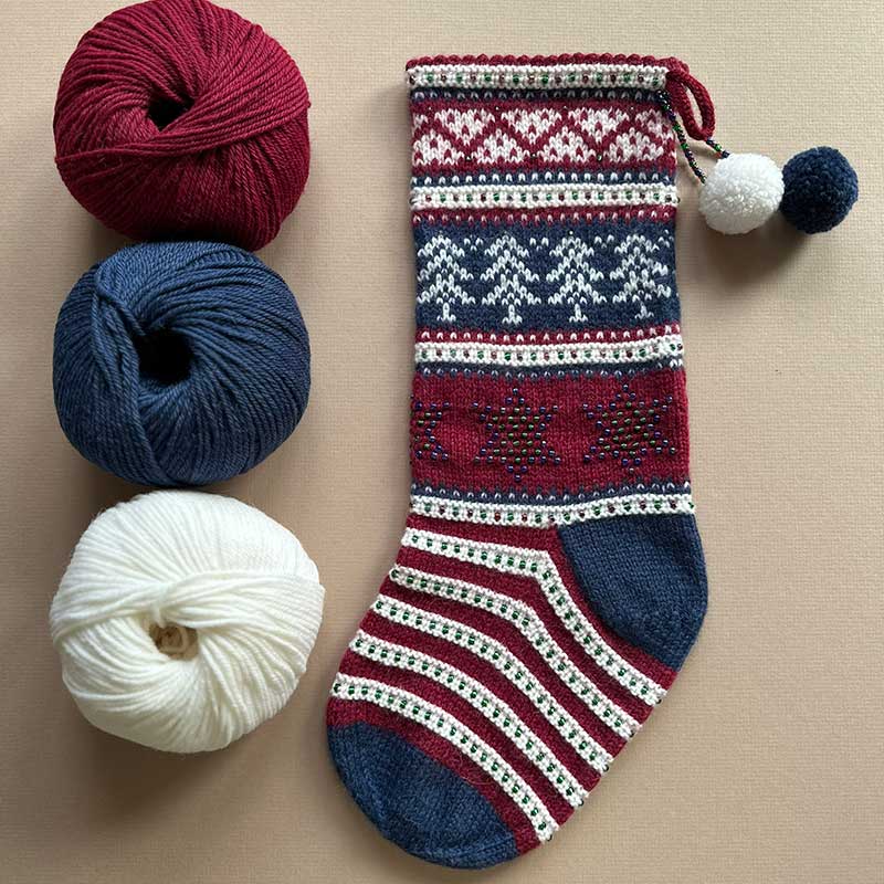 Christmas Wishes Festive Stocking in Rowan Alpaca Soft Dk Colour Pack by Debbie Abrahams - Limited Edition - Image 3