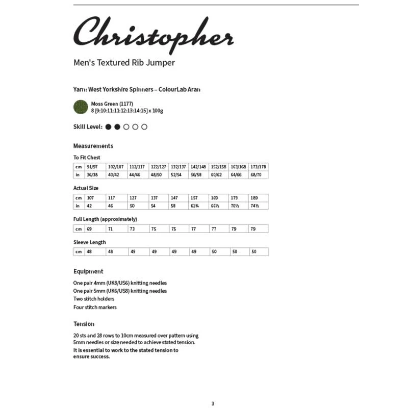 Christopher Men's Textured Rib Jumper in West Yorkshire Spinners ColourLab Aran - Digital Version DBP0305 - Image 2