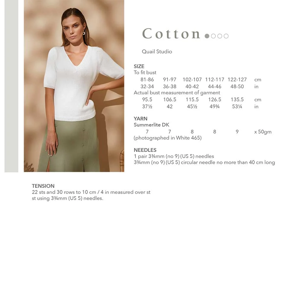 Cotton Sweater in Rowan Summerlite DK - Digital Version - Image 2