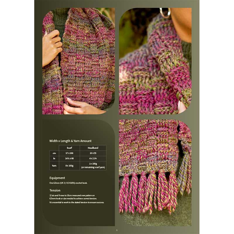Crochet Astra Scarf and Headband in West Yorkshire Spinners Retreat Twist Chunky - Digital Version  WYS1000470 - Image 2