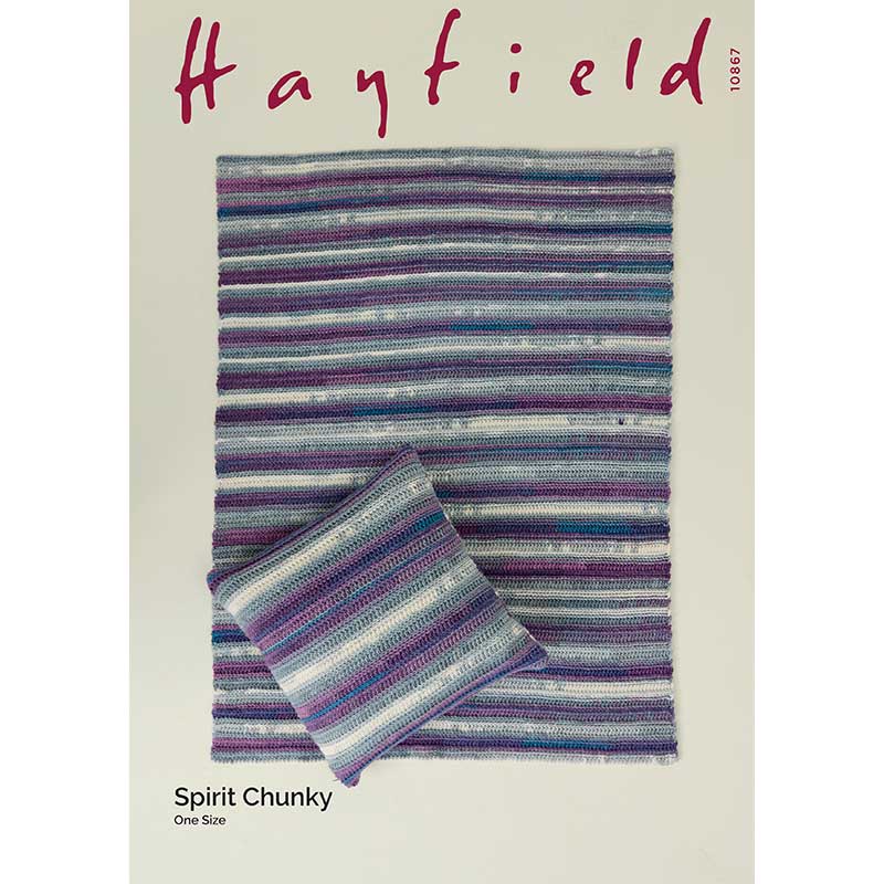 Crochet Blanket & Cushion Cover in Hayfield Spirit Chunky