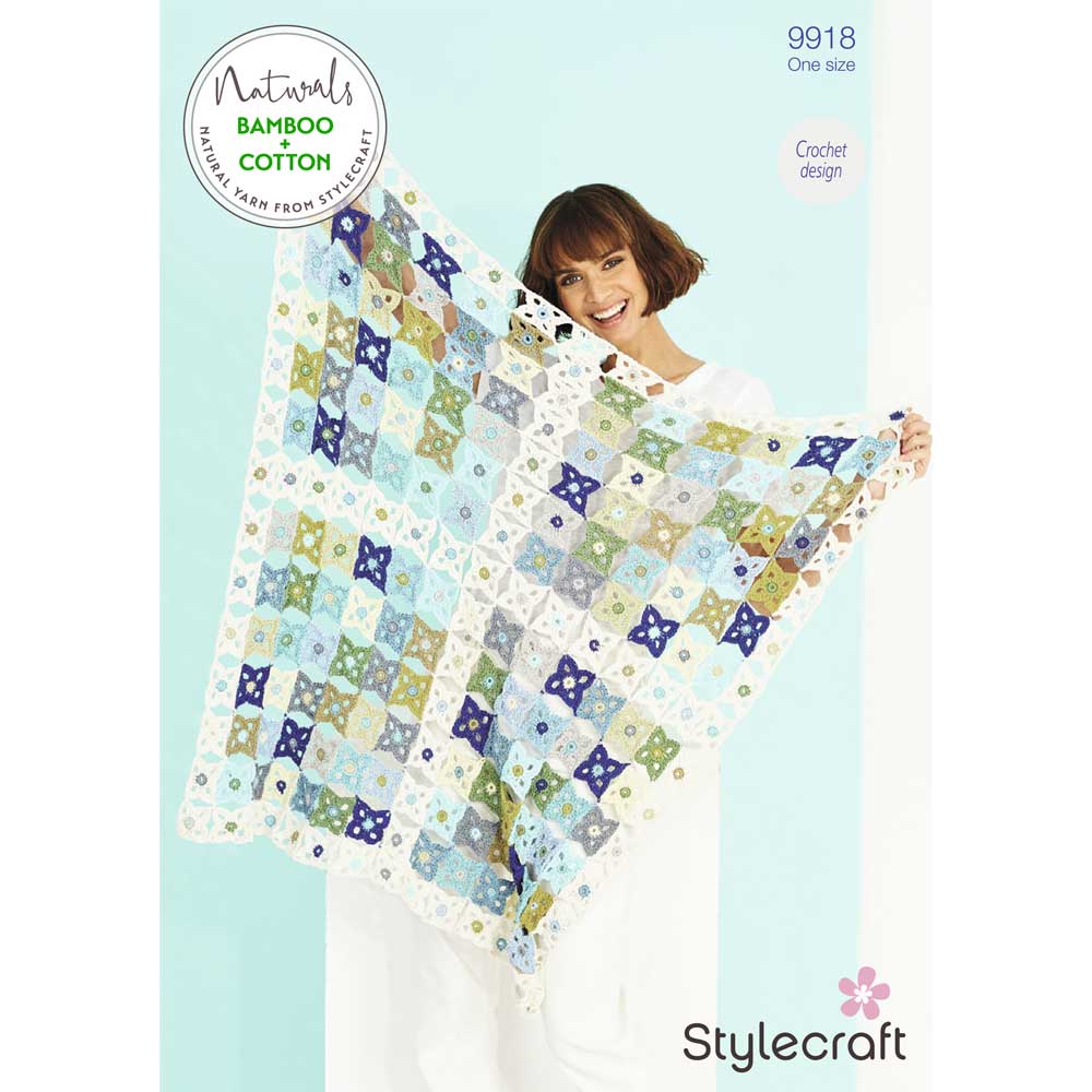 Crochet Blanket in Stylecraft Naturals Bamboo + Cotton DK