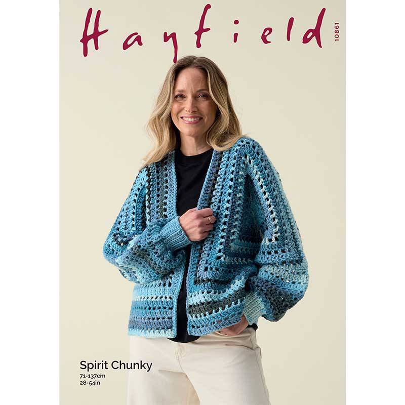 Crochet Cardigan in Hayfield Spirit Chunky