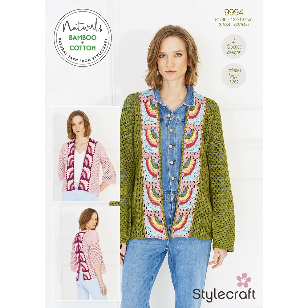 Crochet Jackets in Stylecraft Naturals Bamboo+ Cotton DK