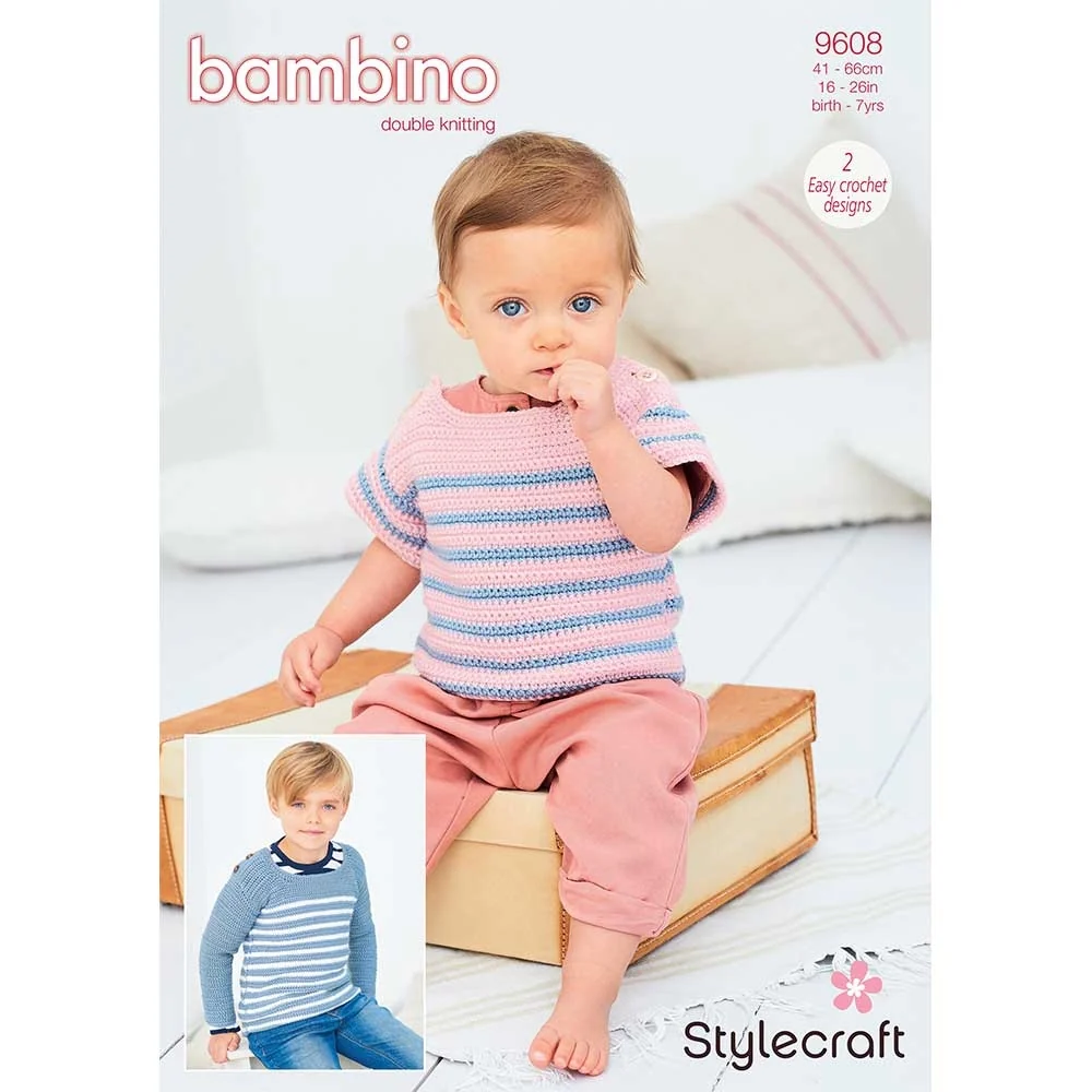 Crochet Striped Top and Sweater in Stylecraft Bambino DK