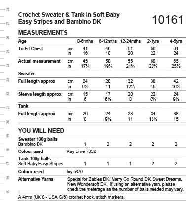 Crochet Sweater and Tank in Stylecraft Soft Baby Easy Stripes Dk & Bambino Dk - Digital Version 10161 - Image 2