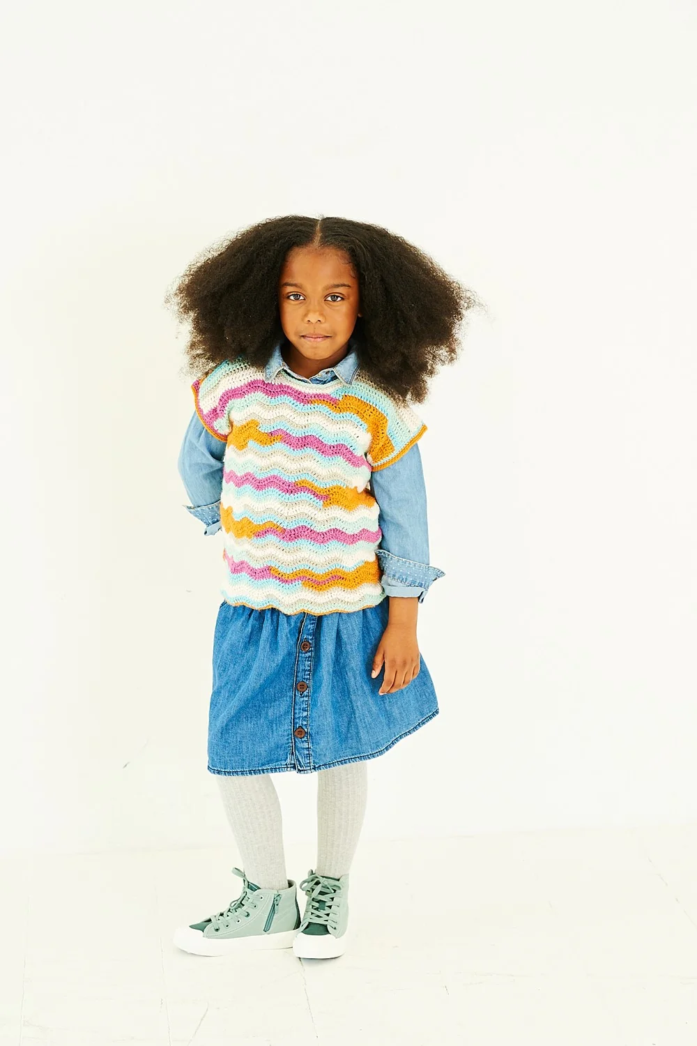 Crochet Sweater Tank, Scarf and Hat in Stylecraft Merry Go Round DK & Special Dk - Image 3
