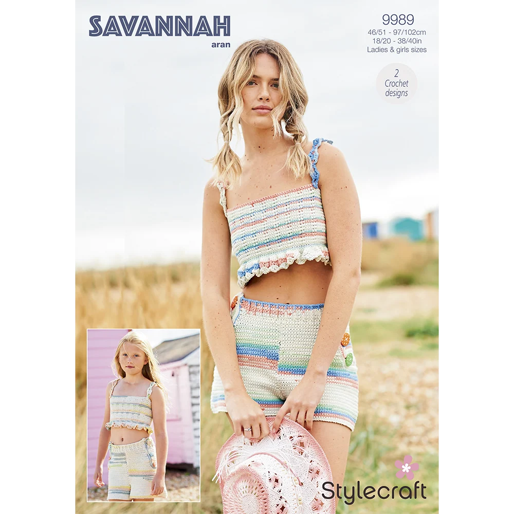 Crochet Top and Shorts in Stylecraft Savannah Aran - Digital Version 9989