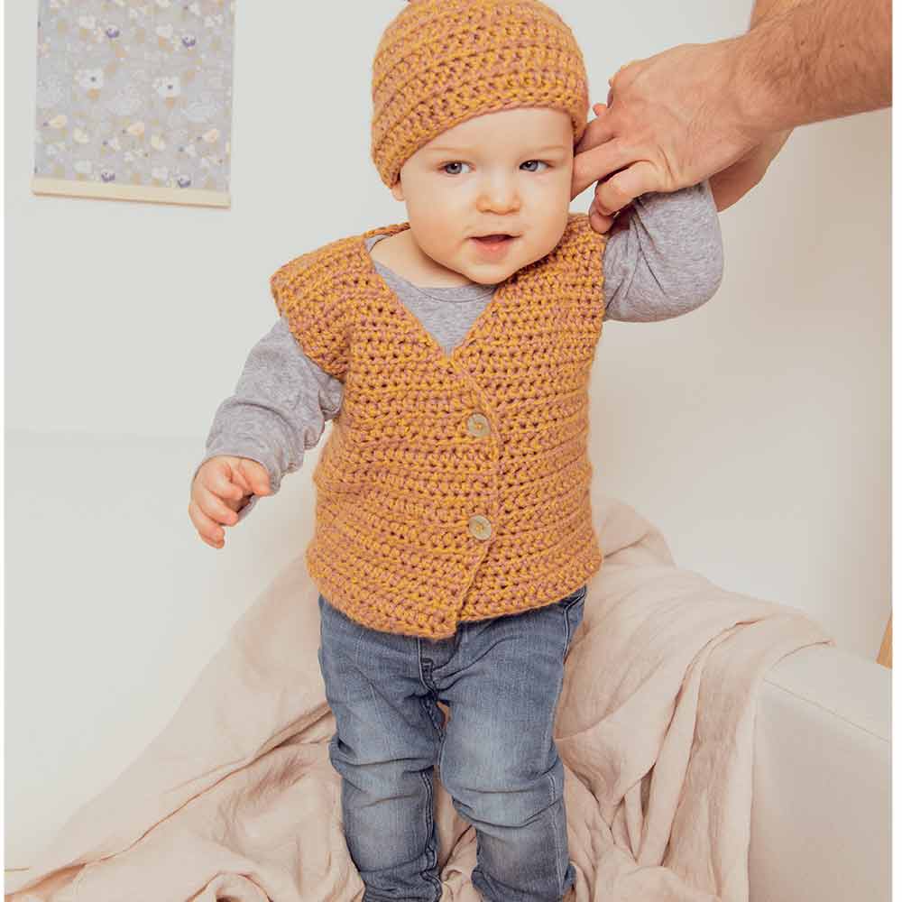 Crochet Vest, Jacket and Hat in Baby Dream Uni DK - Image 2