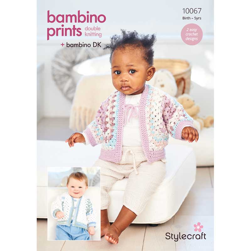 Crocheted Hexagon Cardigans in Stylecraft Bambino DK & Prints DK
