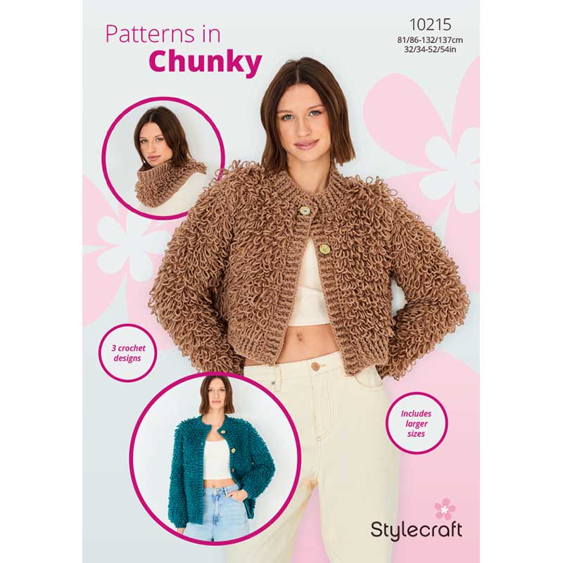 Crocheted Loopy Stitch Cardigans & Snood in Stylecraft Special Chunky
