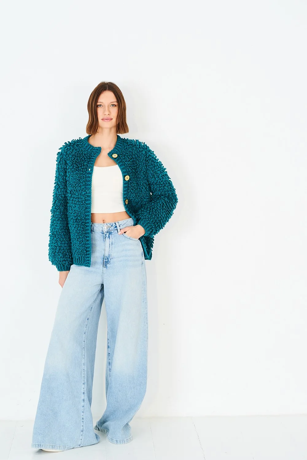 Crocheted Loopy Stitch Cardigans & Snood in Stylecraft Special Chunky - Image 3