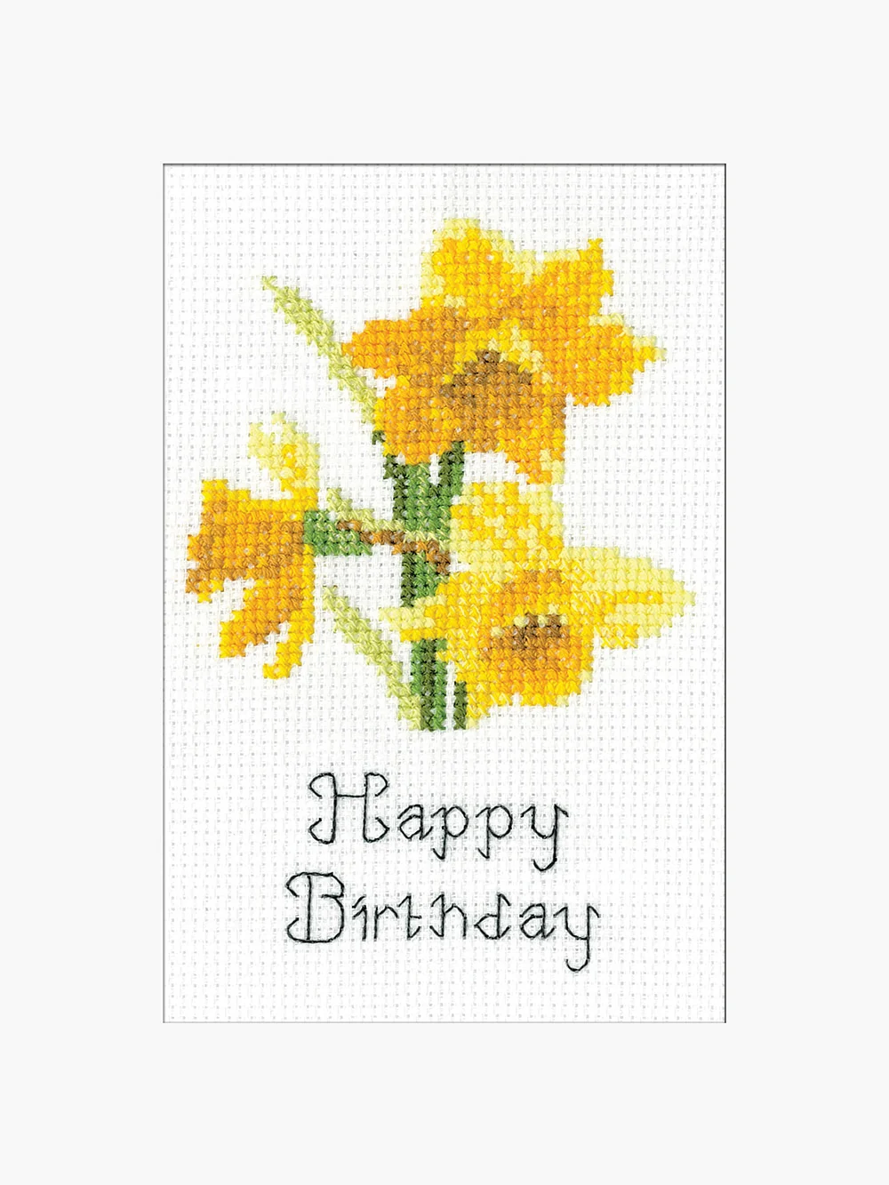 Daffodils - Heritage Crafts Cross Stitch Greeting Card Kit
