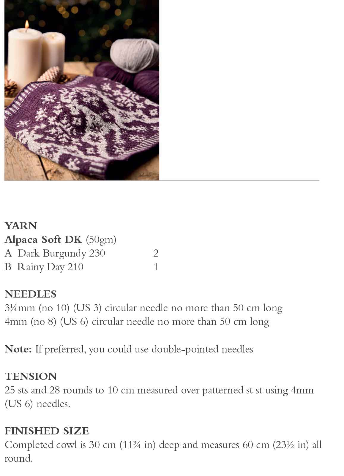 Dancing Reindeers Cowl by Martin Storey in Rowan Alpaca Soft Dk - Digital Version - Image 2
