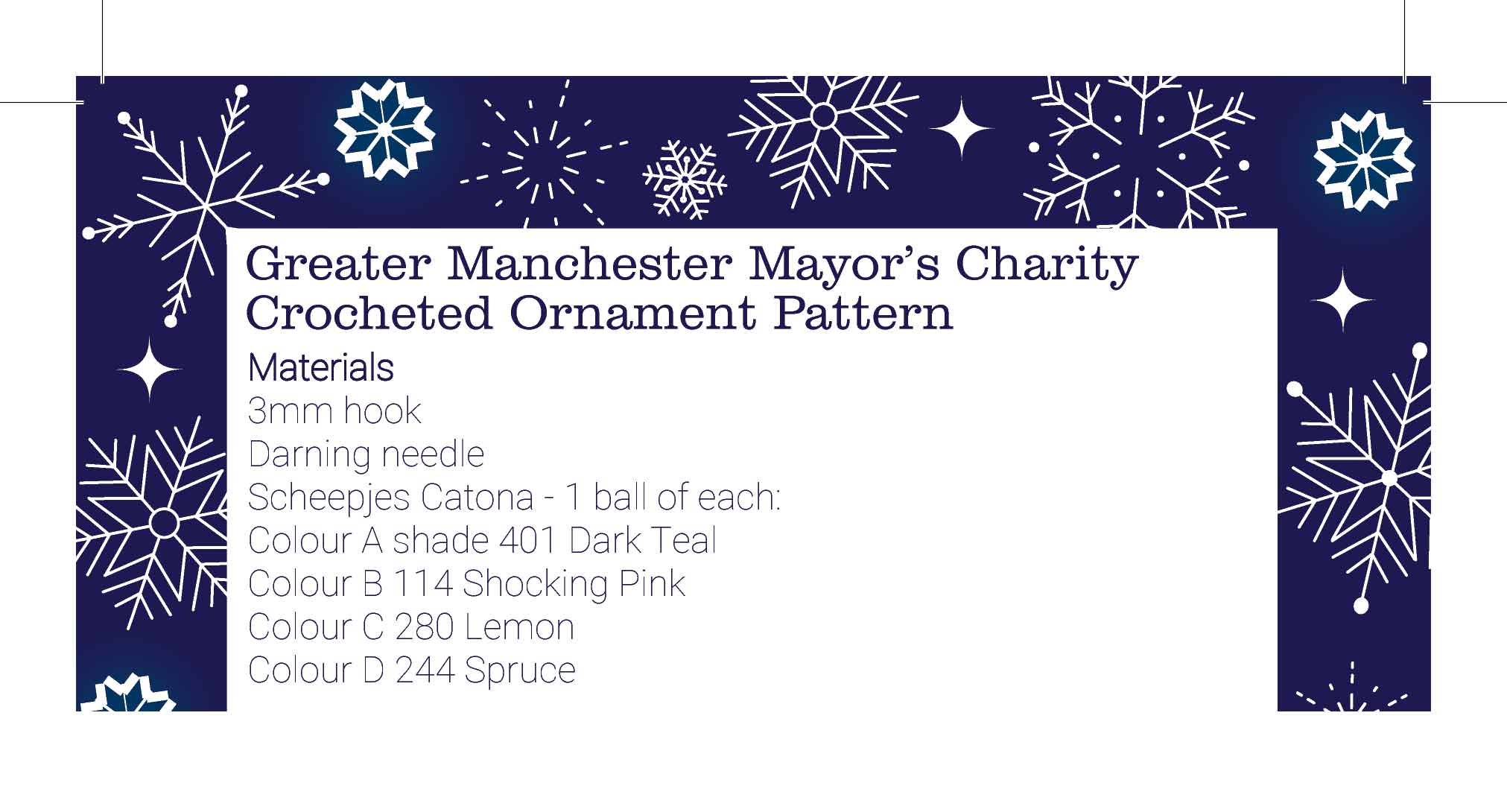 Deck the Halls Campaign - Crocheted Great Manchester Mayor's Charity Ornament by Helen from Black Sheep Wools - Digital Version - Image 2