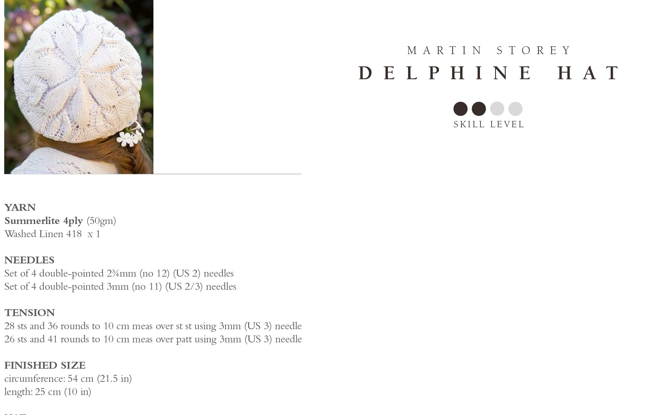 Delphine Hat in Rowan Summerlite 4ply - Digital Version - Image 2