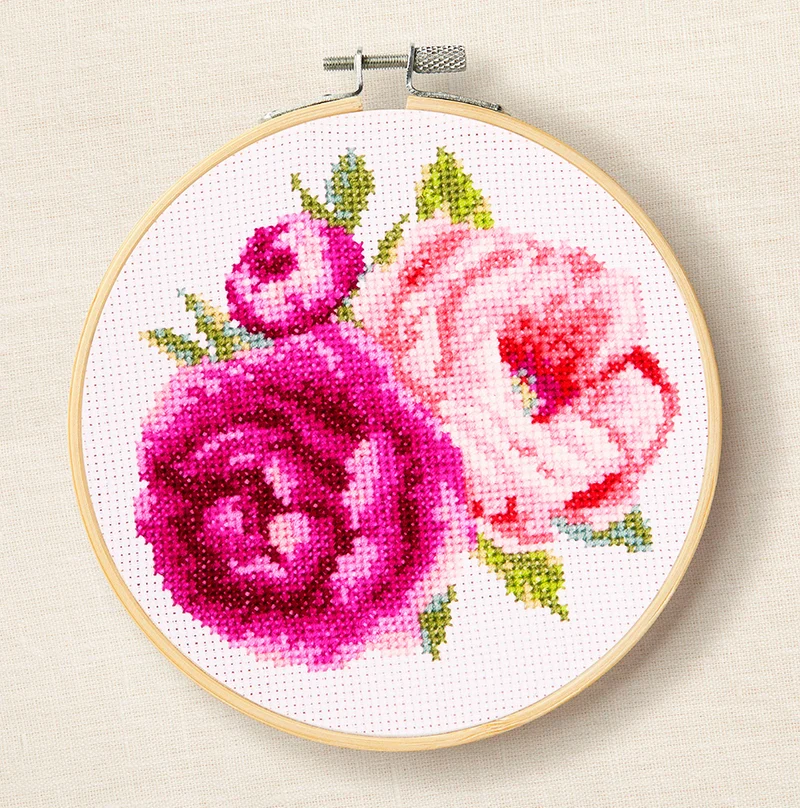 DMC -Pink Peonies Cross Stitch Kit