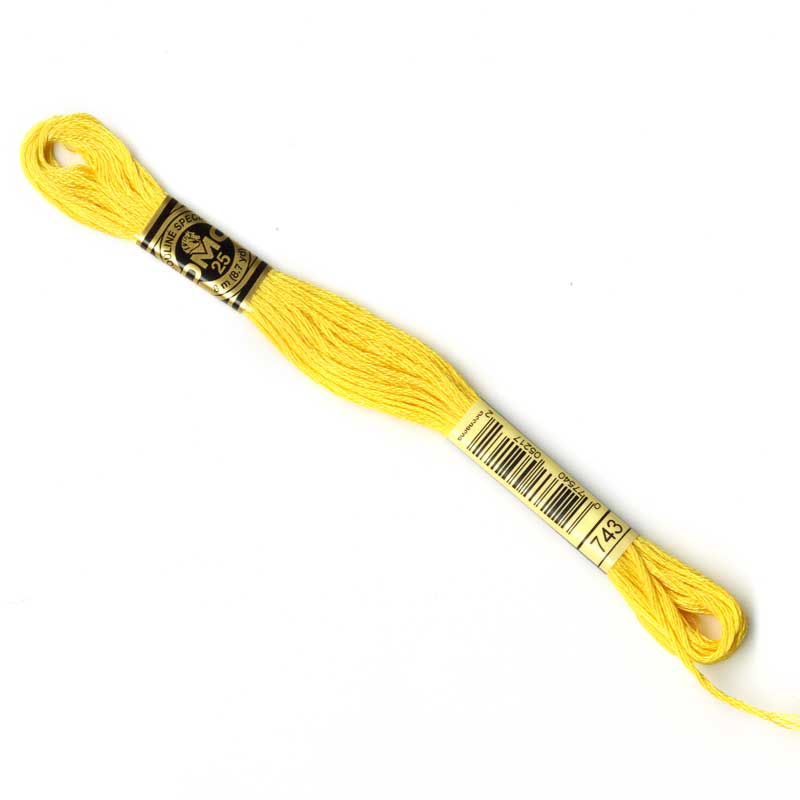 DMC Stranded Cottons Embroidery Thread - Yellow - Image 11