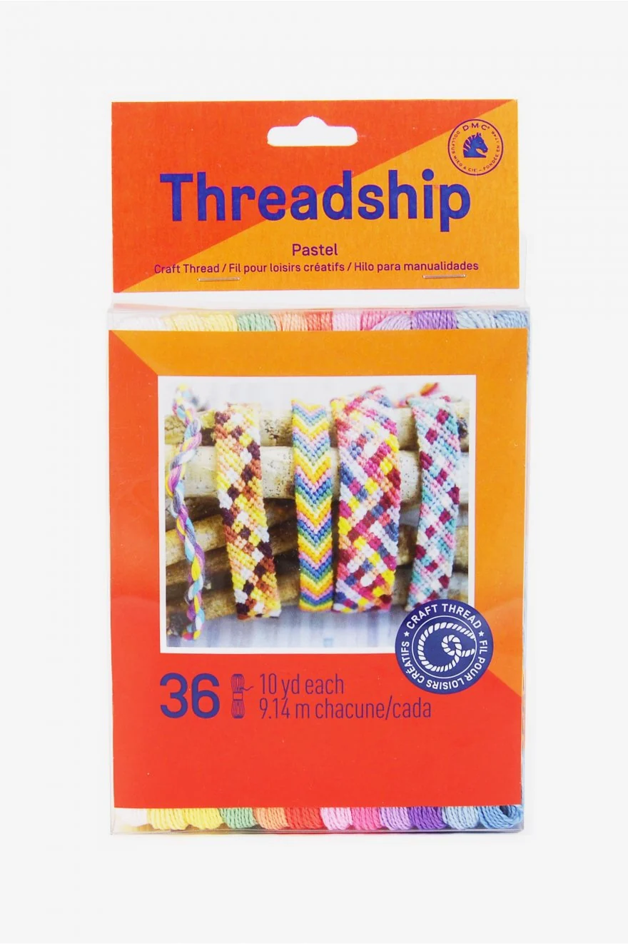 DMC - Threadship Pack of 36 Pastel Colour Craft Skeins