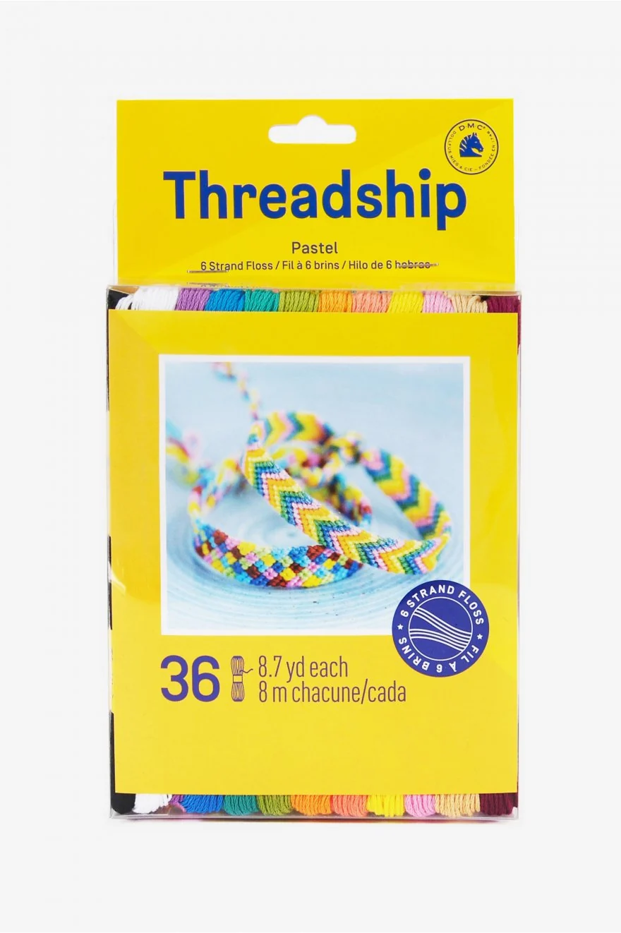 DMC - Threadship Pack of 36 Pastel Colour Stranded Thread Skeins
