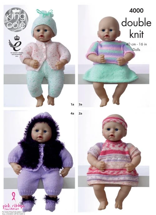 Dolls Clothes Knitted in Various King Cole DK - Image 3