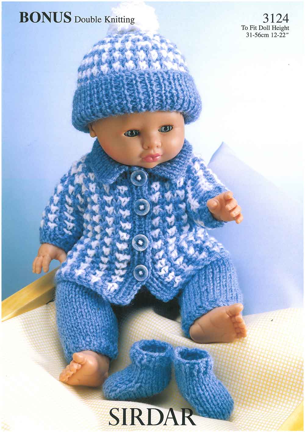 Doll's Coat and Outfit in Sirdar DK