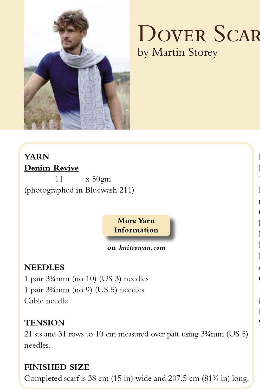 Dover Scarf in Rowan Denim Revive - Digital Version - Image 2