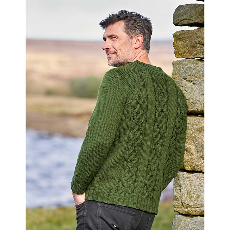Duncan Mens Cabled Raglan Jumper in West Yorkshire Spinners The Croft Aran - Digital Version DBP0283 - Image 3
