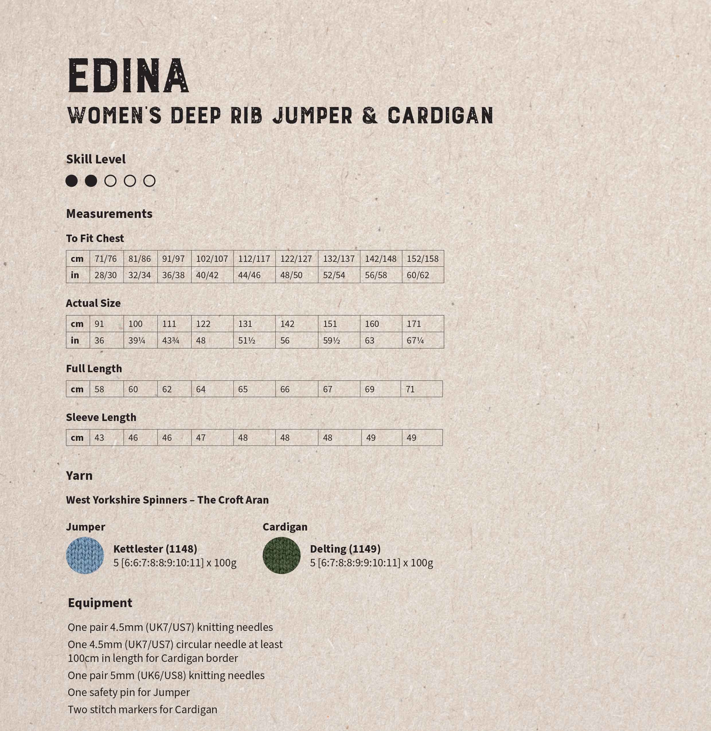 Edina Womens Deep Rib Jumper and Cardigan in West Yorkshire Spinners The Croft Aran - Digital Version DBP0287 - Image 2