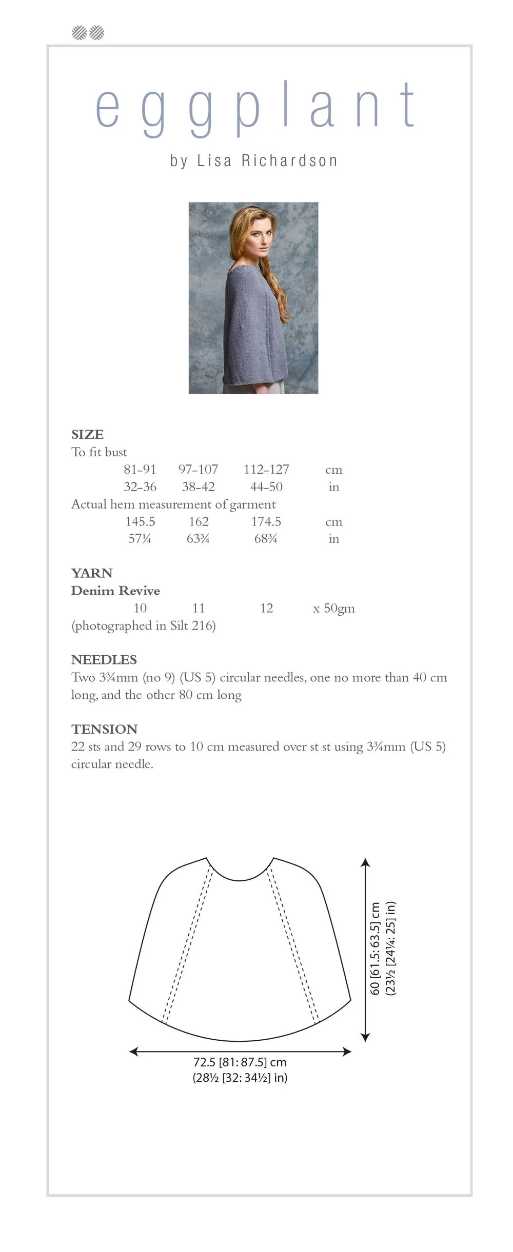 Eggplant Poncho in Rowan Denim Revive- Digital Version - Image 2