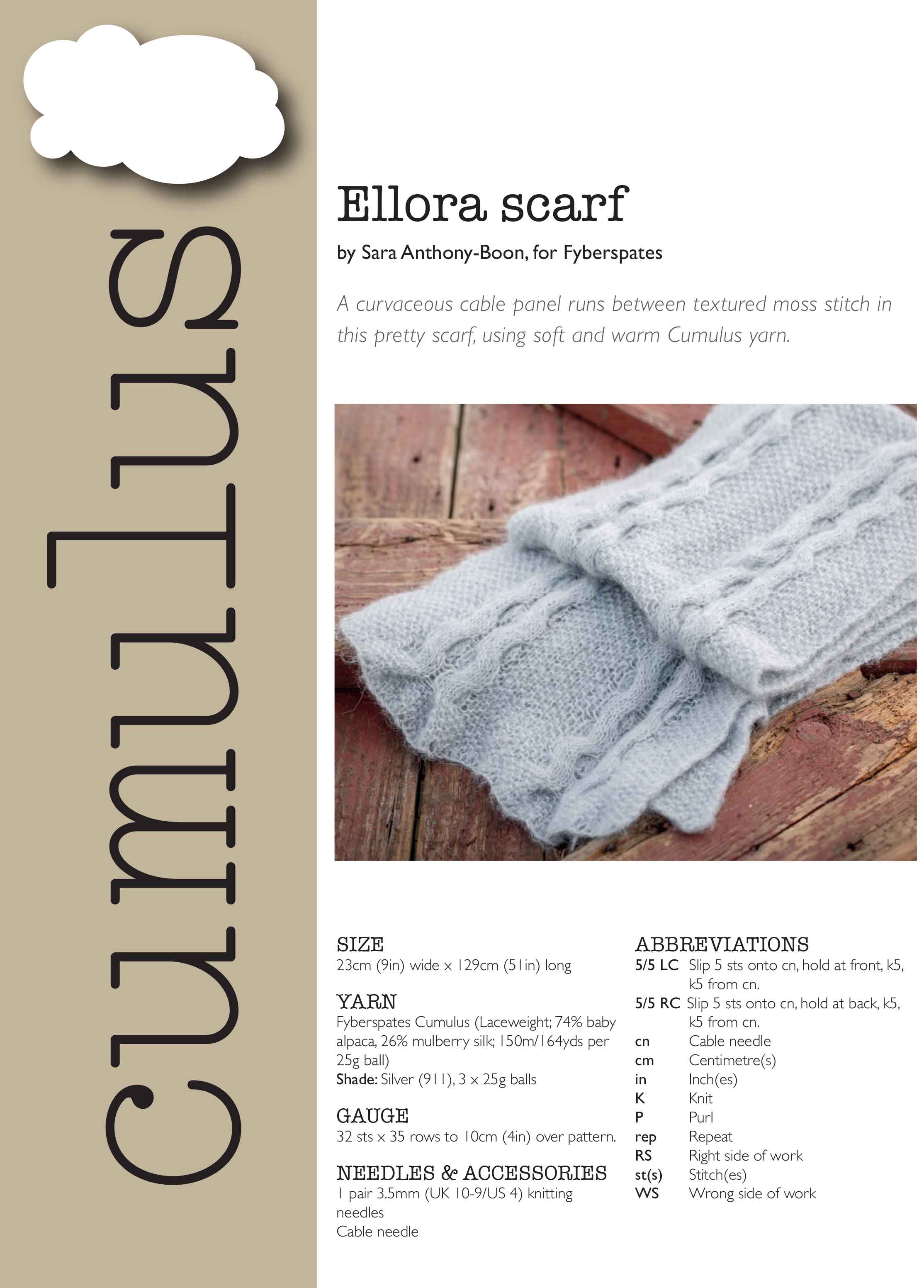 Ellora Scarf in Fyberspates Cumulus - Digital Pattern - Image 2