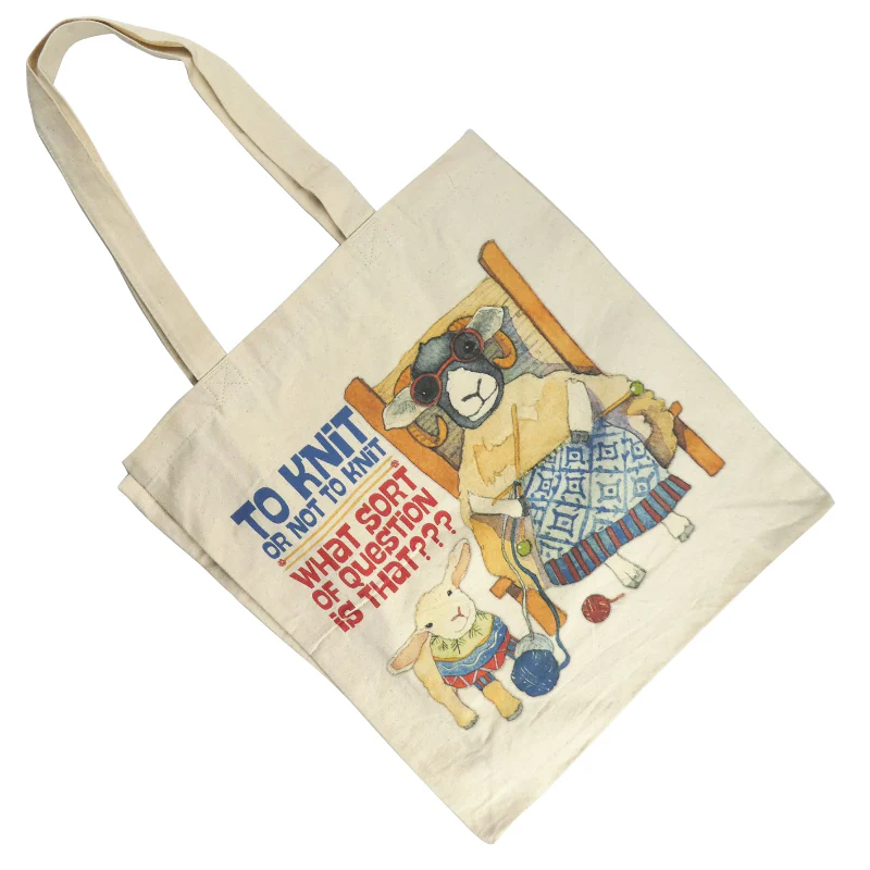Emma Ball Cotton Canvas Bag - Knit Or Not To Knit