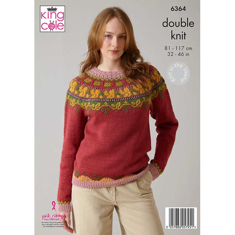 Fairisle Sweater and Tank Top knitted in King Cole Merino Blend DK - Image 3