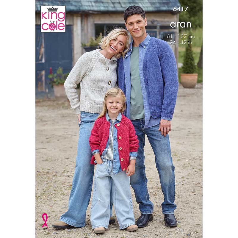 Family Cardigans Knitted in Homespun Aran