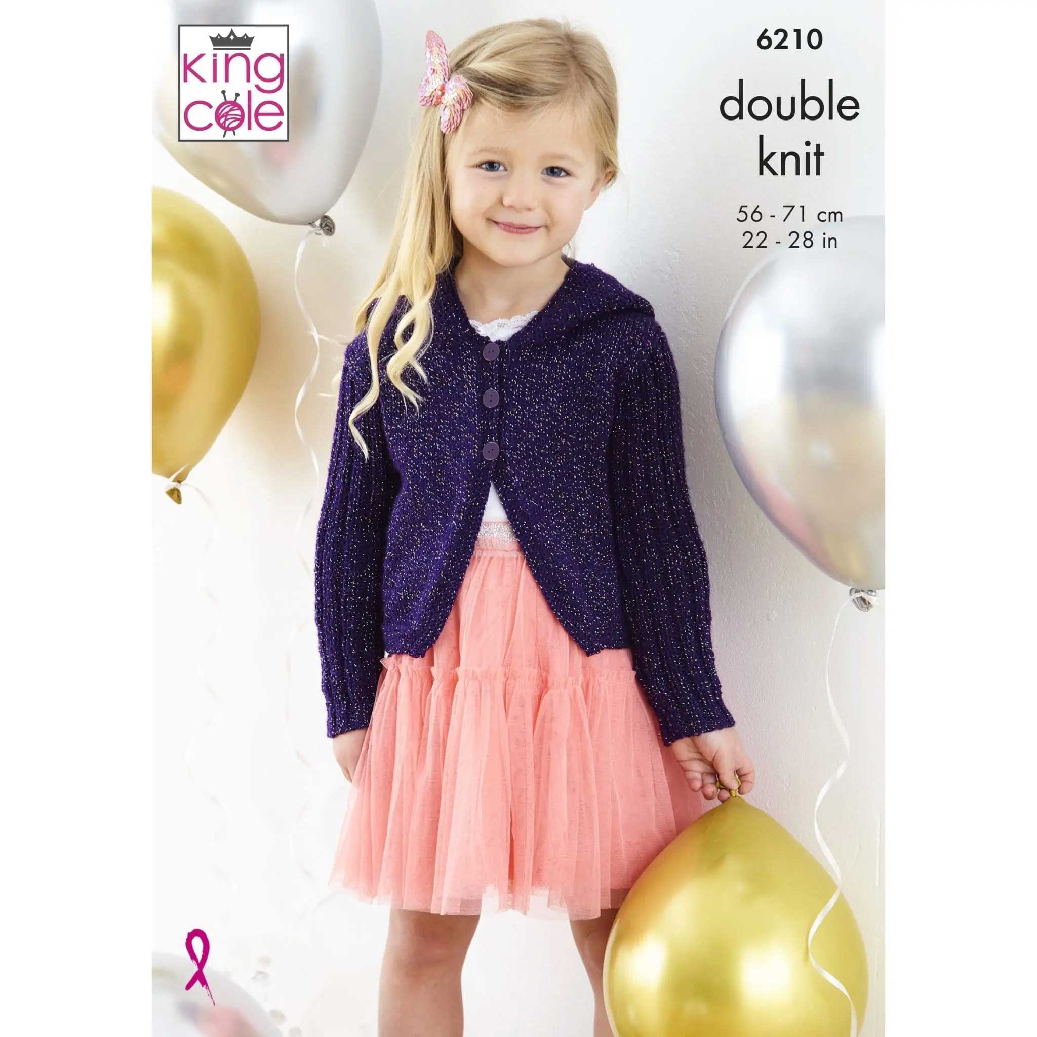 Festive Party Cardigans in King Cole Glitz Dk - Digital Version 6210