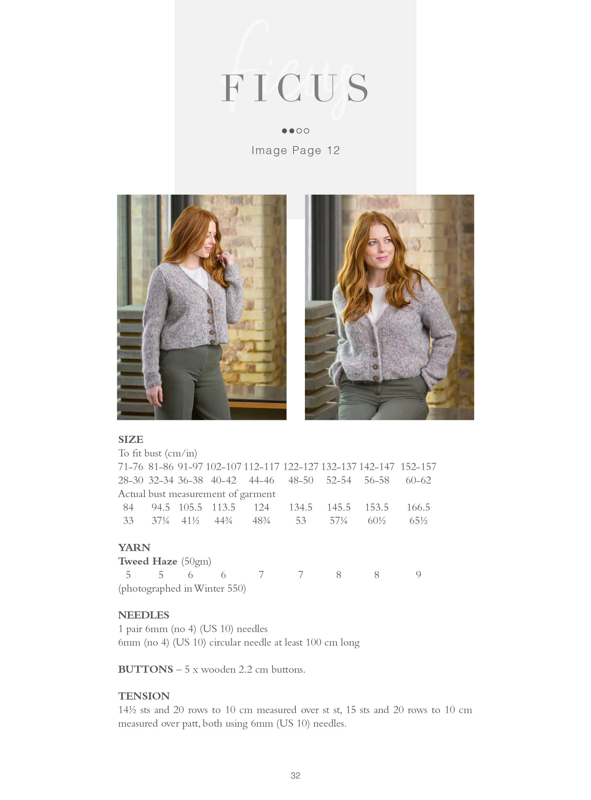 Ficus Cardigan in Rowan Tweed Haze - Digital Version ZB325-00004 - Image 2