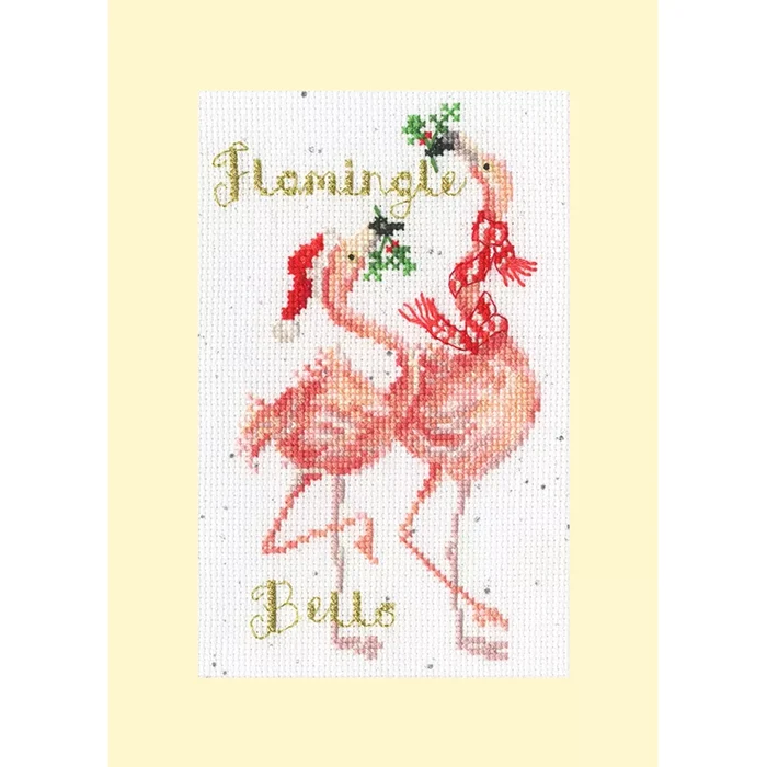 Flamingle Bells -  Bothy Threads Christmas Card Cross Stitch Kit