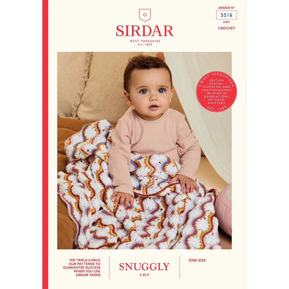 Flower Power Blanket in Sirdar Snuggly 4ply - Digital Version 5516