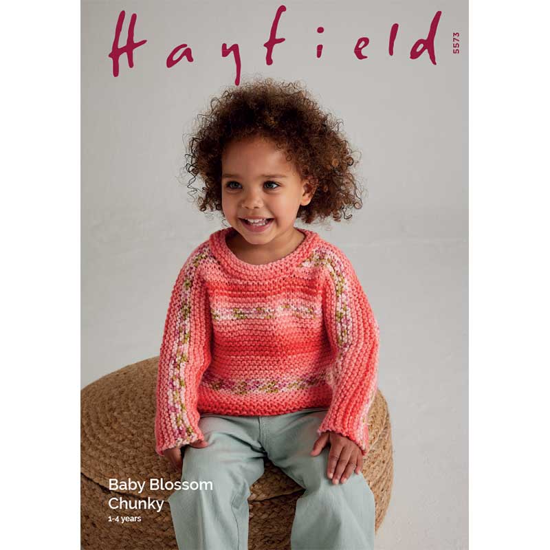 Flower Show Sweater in Hayfield Baby Blossom Chunky