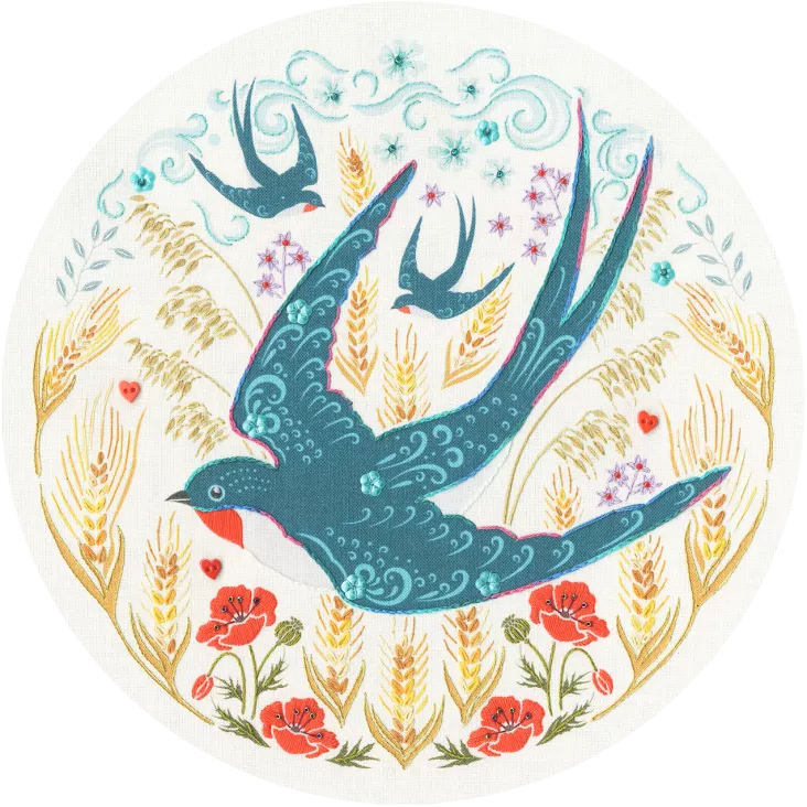 Folk Swallows - Bothy Threads Embroidery Kit